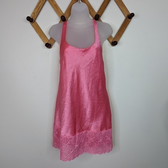 Vintage Victoria's Secret Gold Label Pink Chemise Nighty Barbiecorie Lingerie - Picture 1 of 6